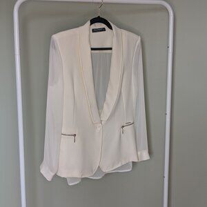 Dolce Vita Rinascimento White Blazer L Italy NWOT Sheer Back
